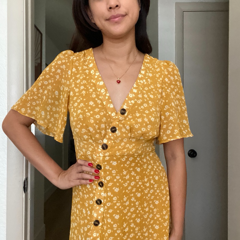Yellow floral dress